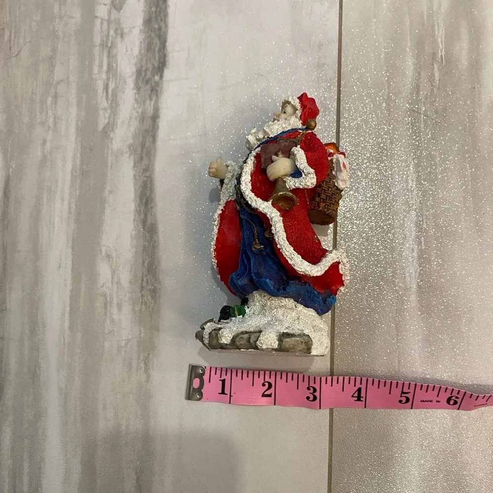 Festive Holiday Painted Composite Traditional Christmas Santa Figurine